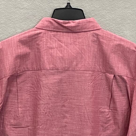 Alfani Men's XXL Button-Up Shirt Cotton 2 Chest Pockets Smudge Cranberry NEW - Picture 6 of 12